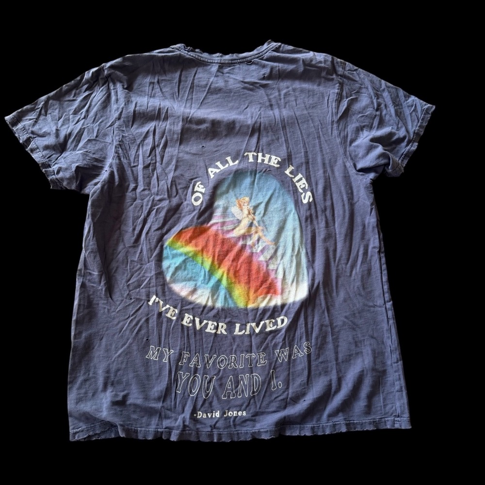 Boys Lie Favorite Lies T-Shirt Distressed Purple One Size David Jones